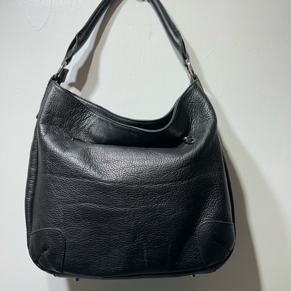 Elegant Black Leather Hobo Bag